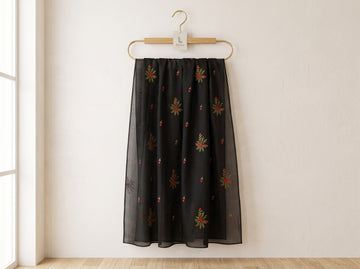 Black Chiffon Embroidered Dupatta 02