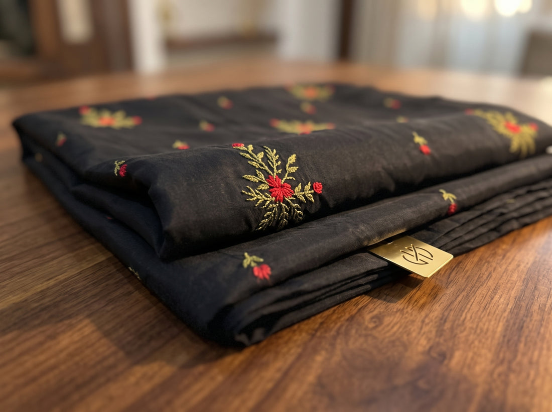 Black Chiffon Embroidered Dupatta 02