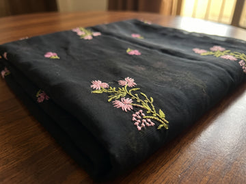 Black Chiffon Embroidered Dupatta 05