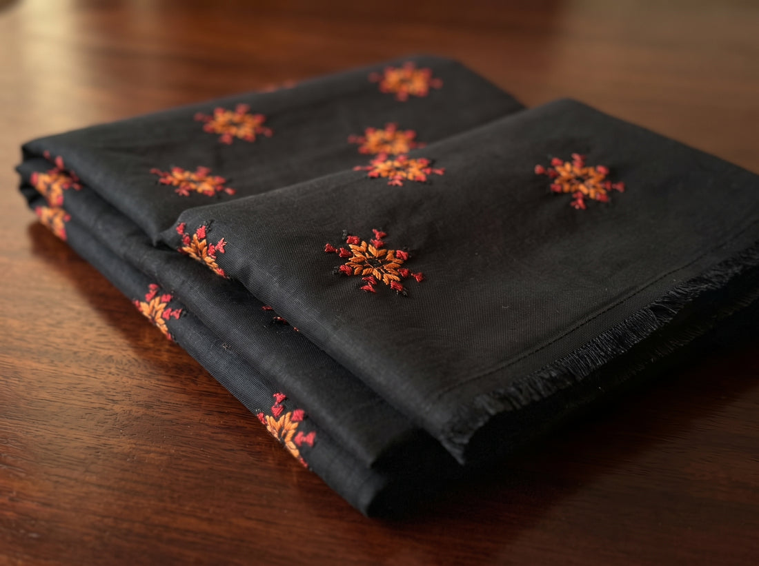 Black Chiffon Embroidered Dupatta 03