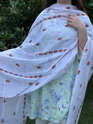 Pure Lawn Embroidered Dupatta 11