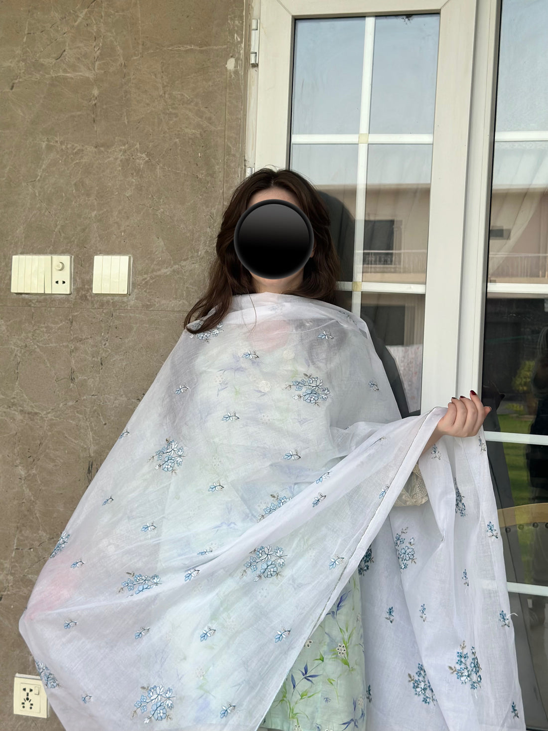 Pure Lawn Embroidered Dupatta 7