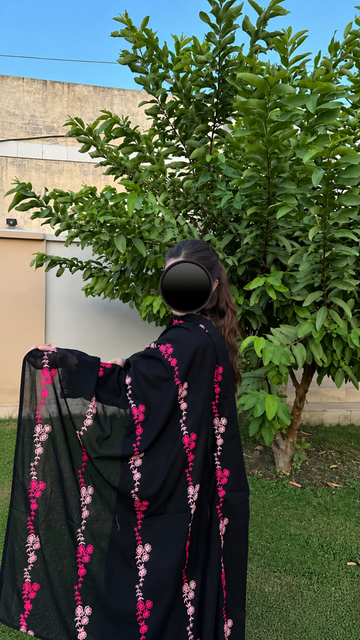 Pure Lawn Black Embroidered Dupata 14