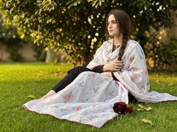 Pure Lawn Embroidered Dupatta 12